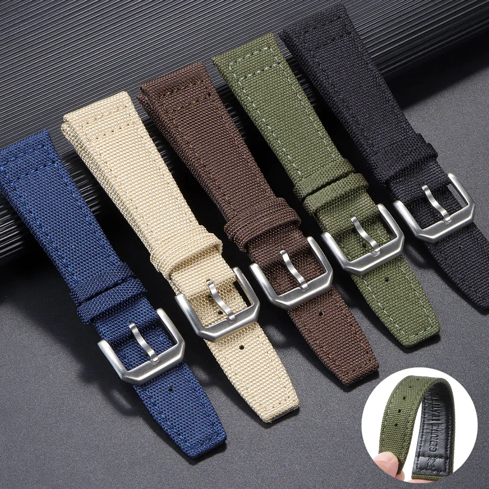 Suede Strap Watch - ผ้าใบไนลอนสําหรับนาฬิกา IWC PILOT Watchband 20 มม.21