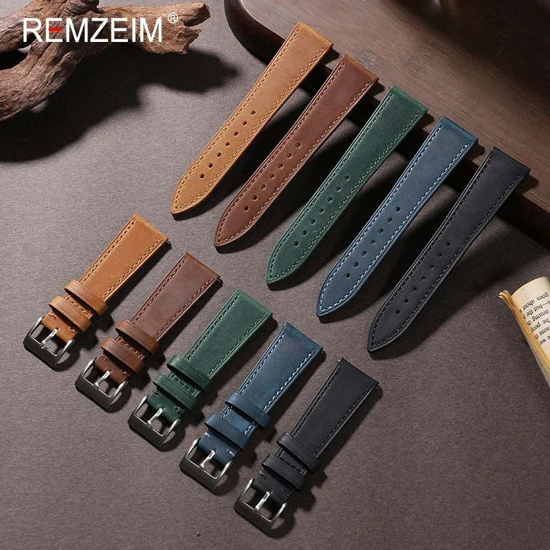 Suede Strap Watch - Strap18mm นาฬิกาหนังอเนกประสงค์สไตล์วินเทจเรโทรแบบนิ่ม19มม. 20มม. 21มม. 22มม. ปล่อยไวแบบ