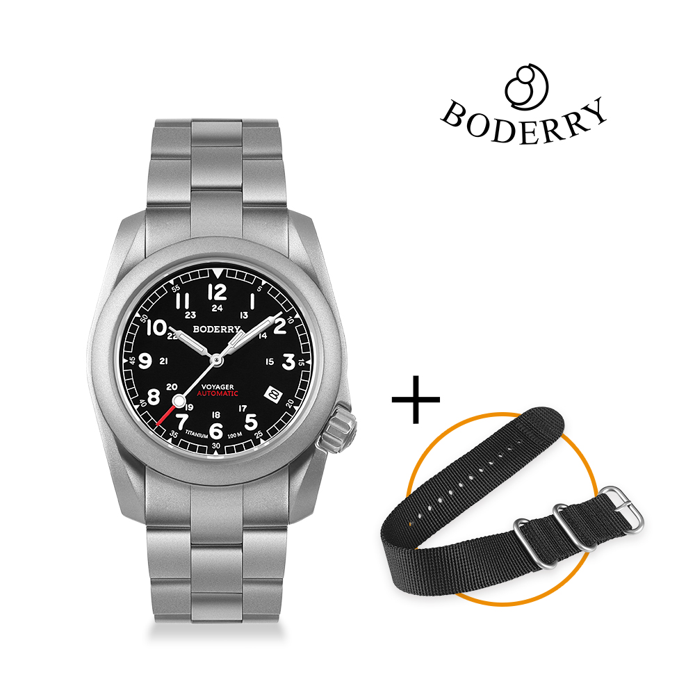 Seiko Watch 5 Sports - Boderry Voyager Field นาฬิกาไทเทเนียมอัตโนมัตินาฬิกาข้อมือดําน้ํา 100M สร้อยข้อมือไทเทเนียมกันน้ําสําหรับ