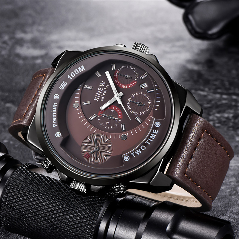 นาฬิกาข้อมือผู้ชายแบรนด์ XINEW - Leather Watch Band Men บทวิจารณ์และราคา