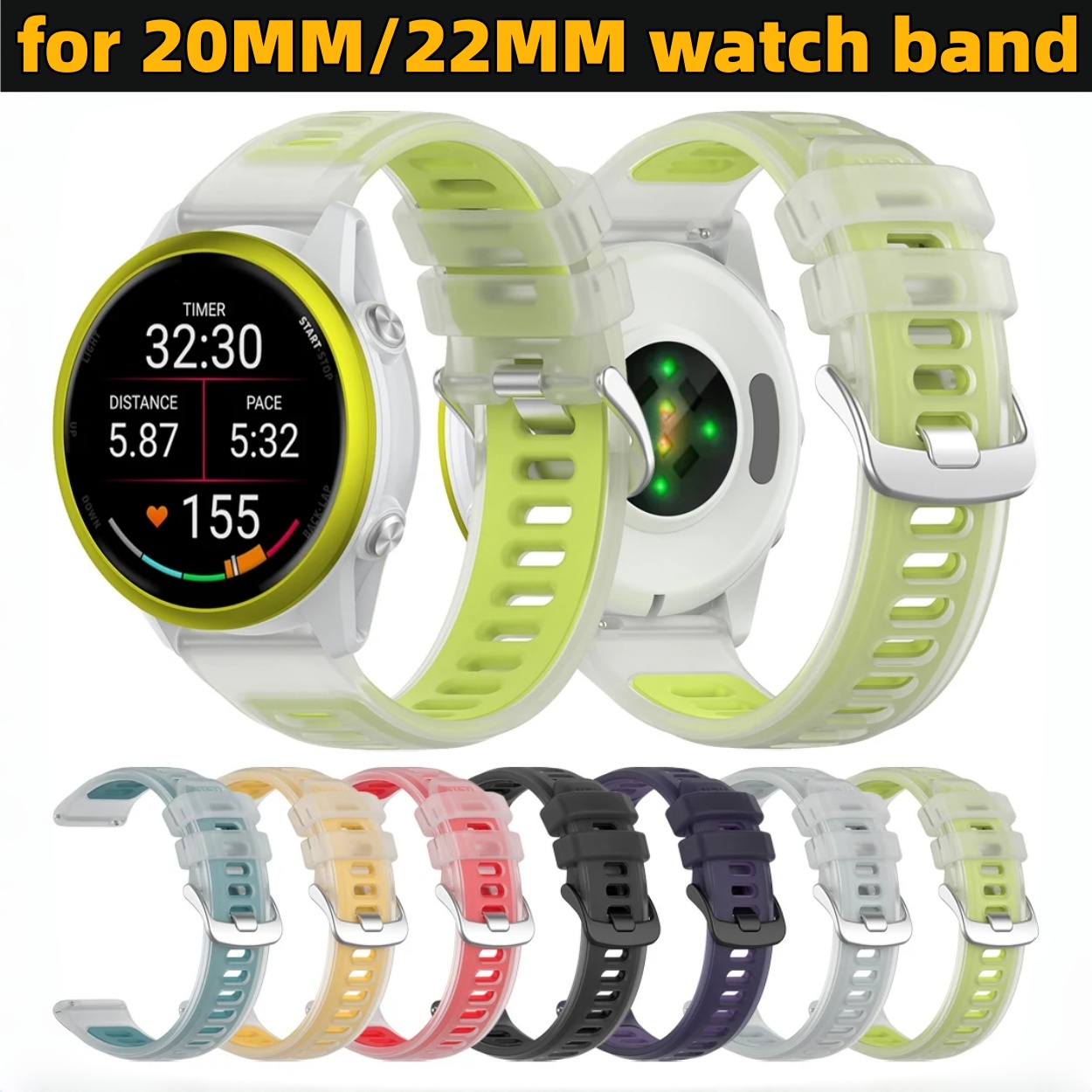 22 มม. 20 มม. สายซิลิโคนสองสีโ - Silicone Watch Band 22Mm บทวิจารณ์และราคา