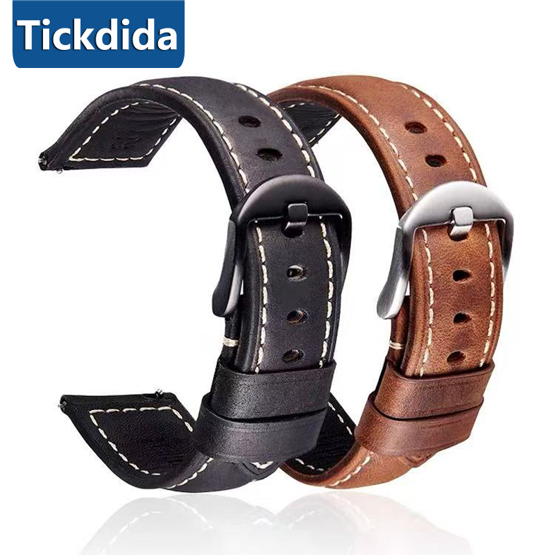 สายหนังแท้คุณภาพสูงสำหรับนาฬิก - Leather Strap Quick Release บทวิจารณ์และราคา