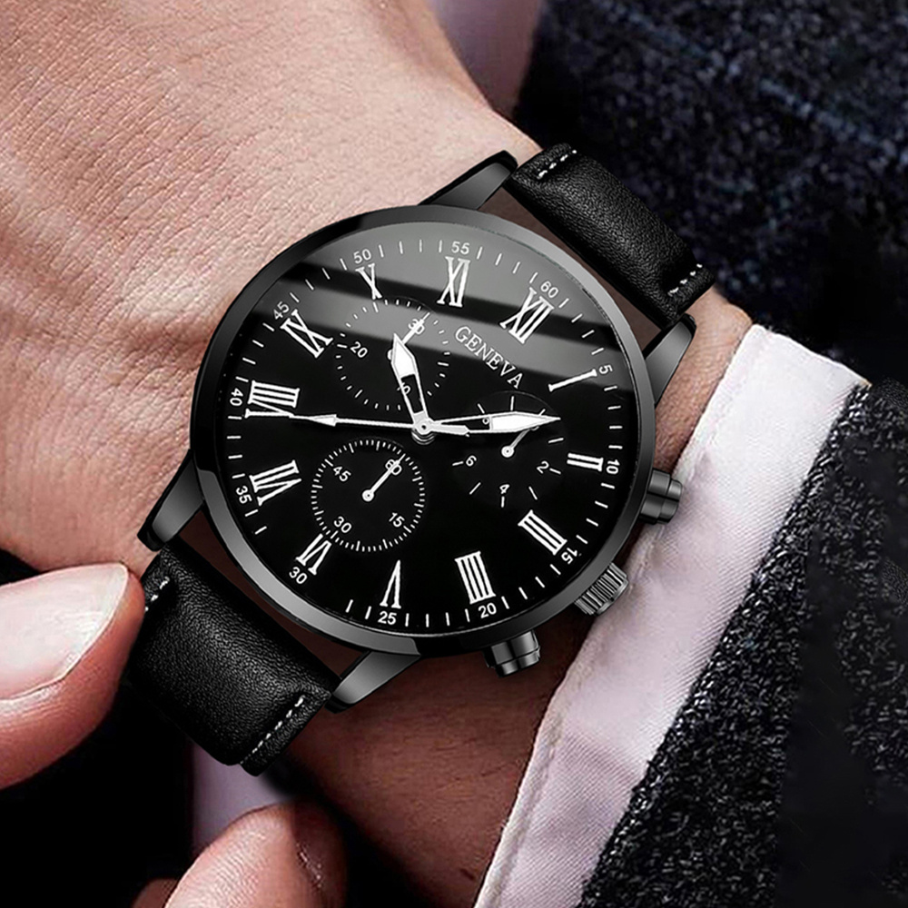 นาฬิกานักธุรกิจผู้ชายแฟชั่นโรม - Leather Watch Band Men บทวิจารณ์และราคา